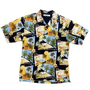 Tommy Bahama Silk Camp Shirt Palm Springs Desert Print Size M Short Sleeve